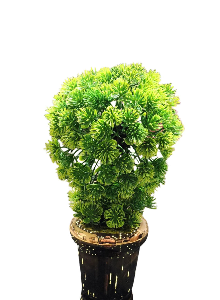 TP-22 - Artificial Flower Bonsai shape Gold Colour Ceramic Pot, 10 Inches