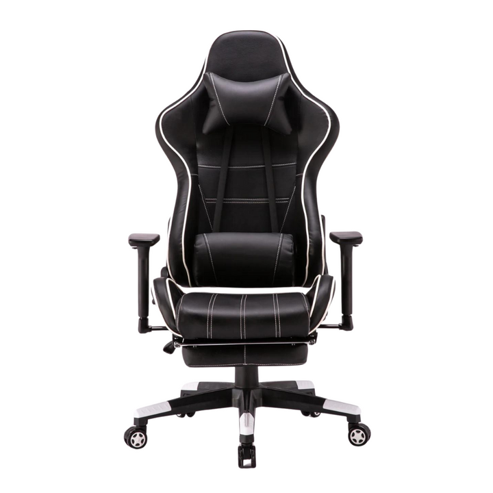 Gaming Chair White with Footrest - 742