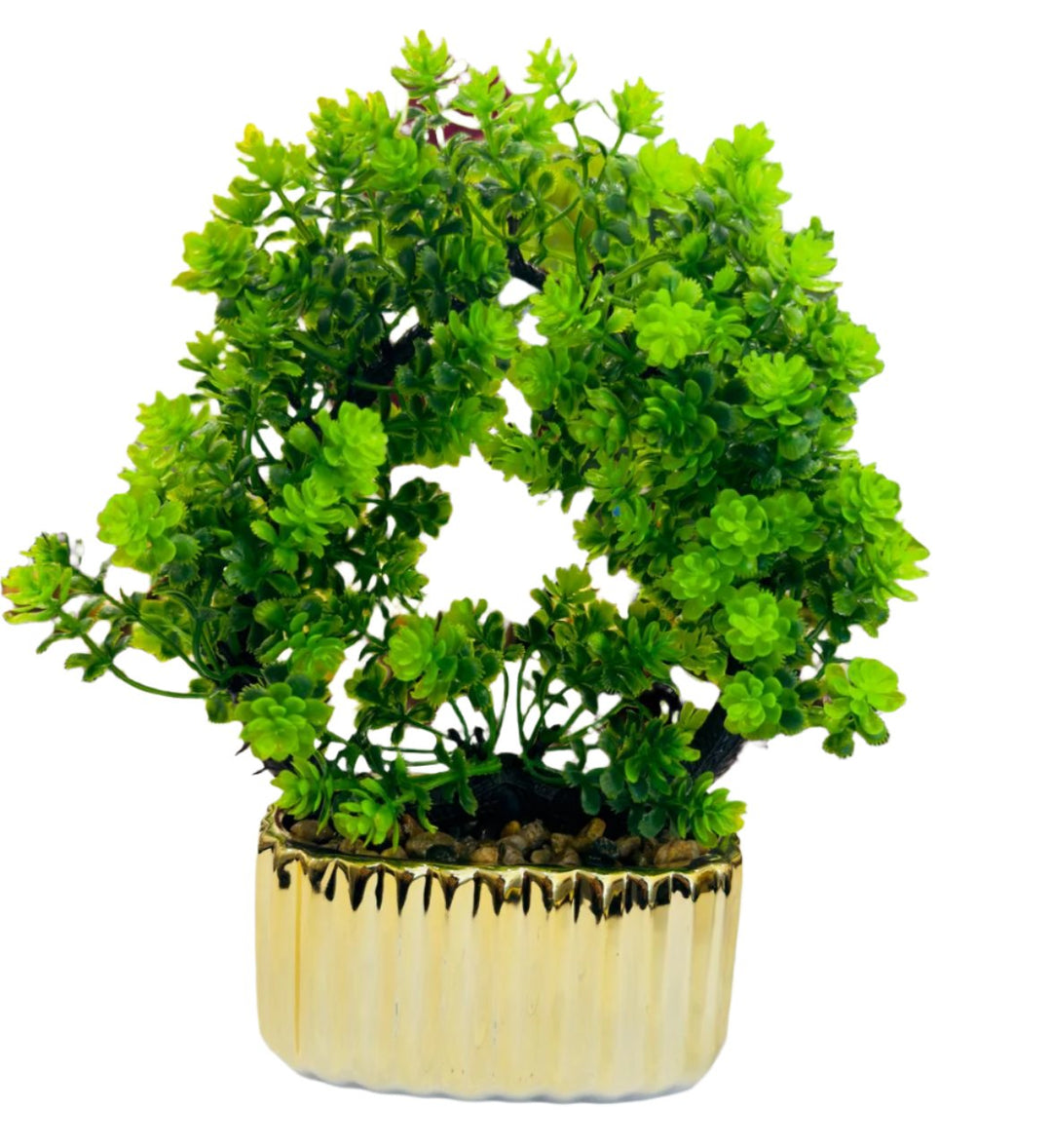 TP-24 - Artificial Round Flower Bonsai  Colour Ceramic Pot, 10 Inches