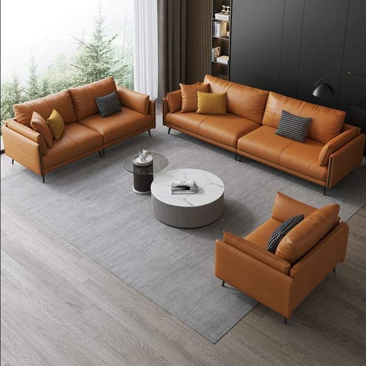 Modern Italian Design Leather Sofa Set