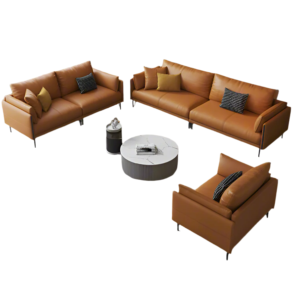 Modern Italian Design Leather Sofa Set