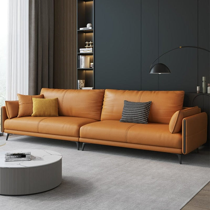 Modern Italian Design Leather Sofa Set