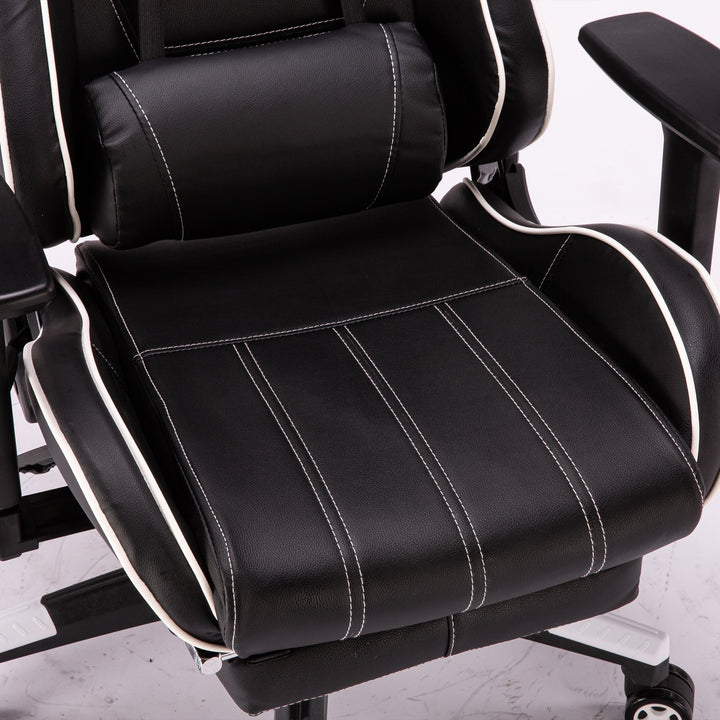 Gaming Chair White with Footrest - 742