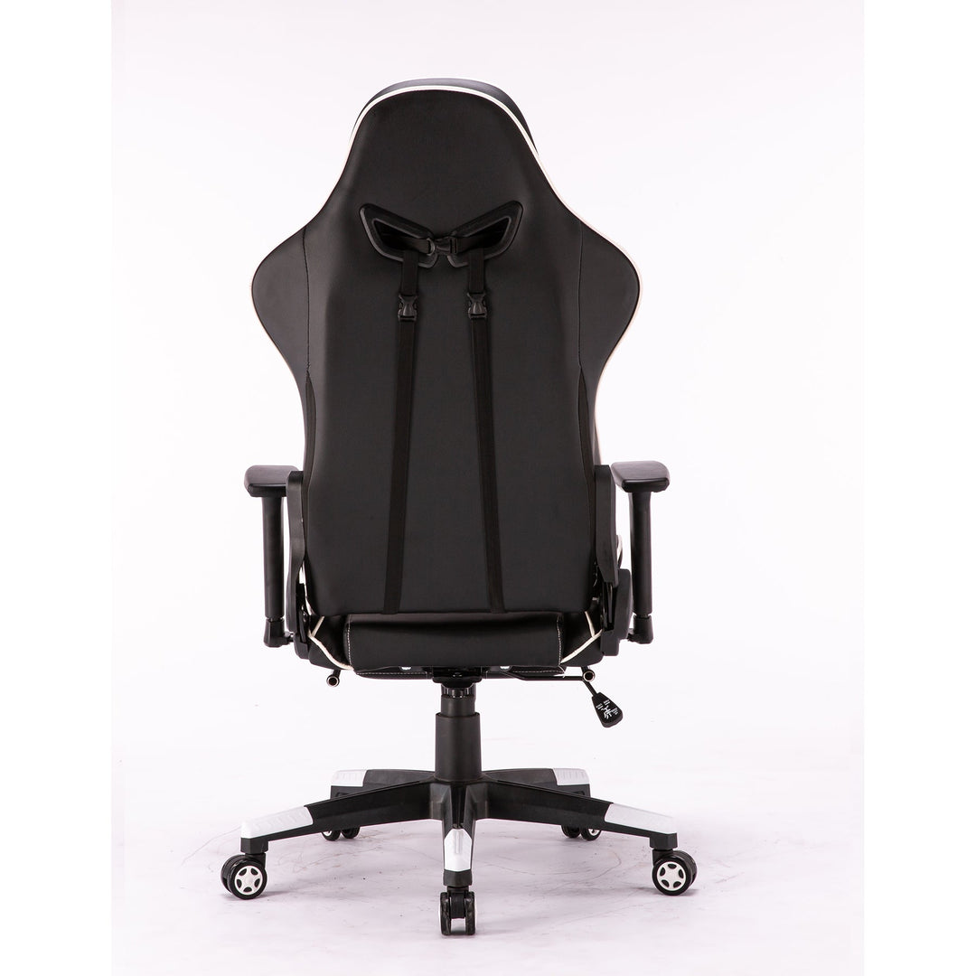 Gaming Chair White with Footrest - 742