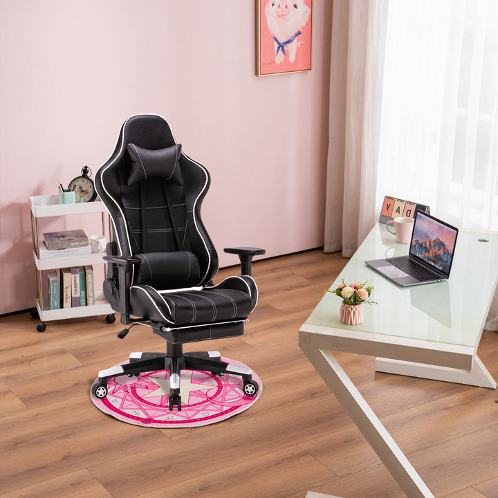 Gaming Chair White with Footrest - 742