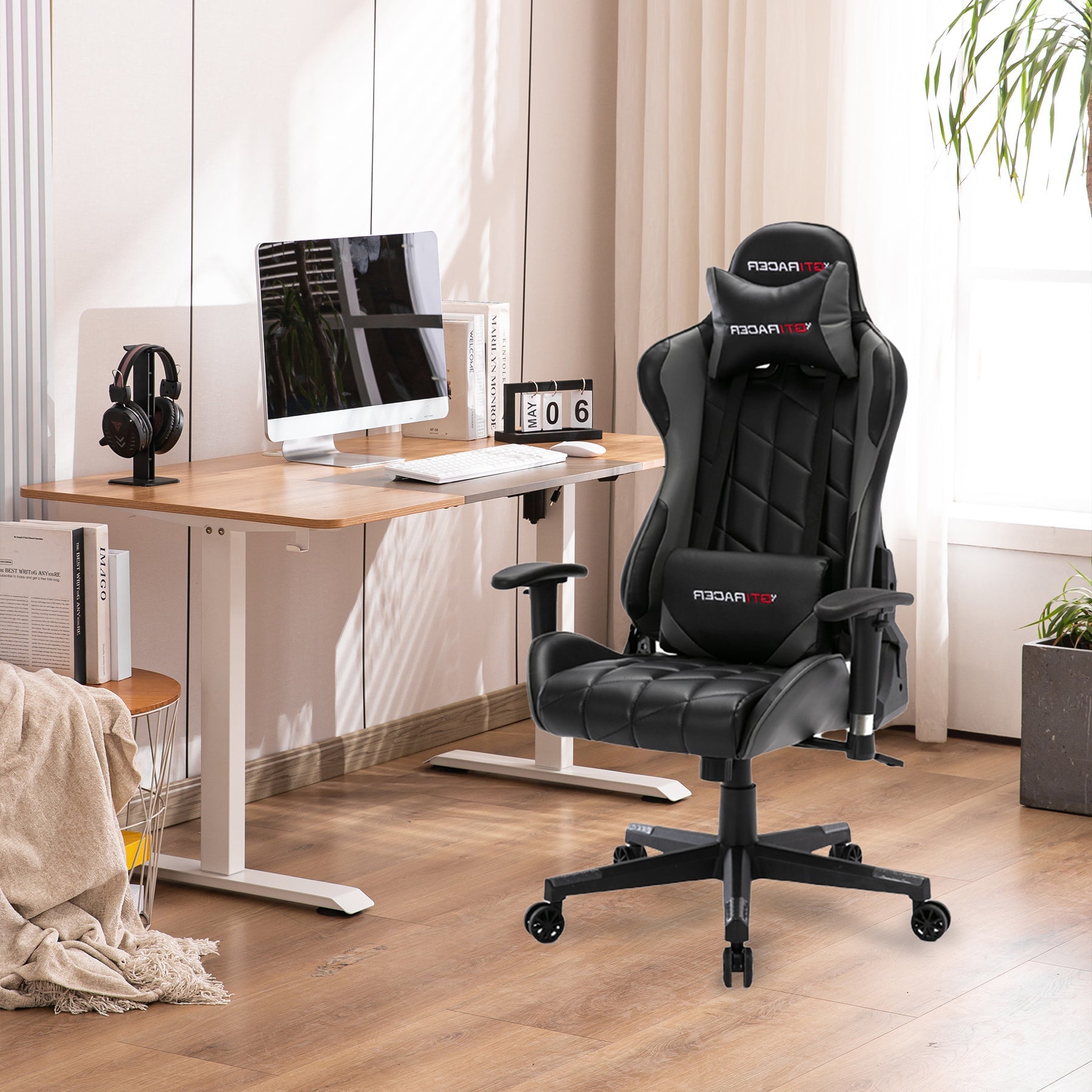 Gtforce pro gt gaming chair clearance with recline in pink