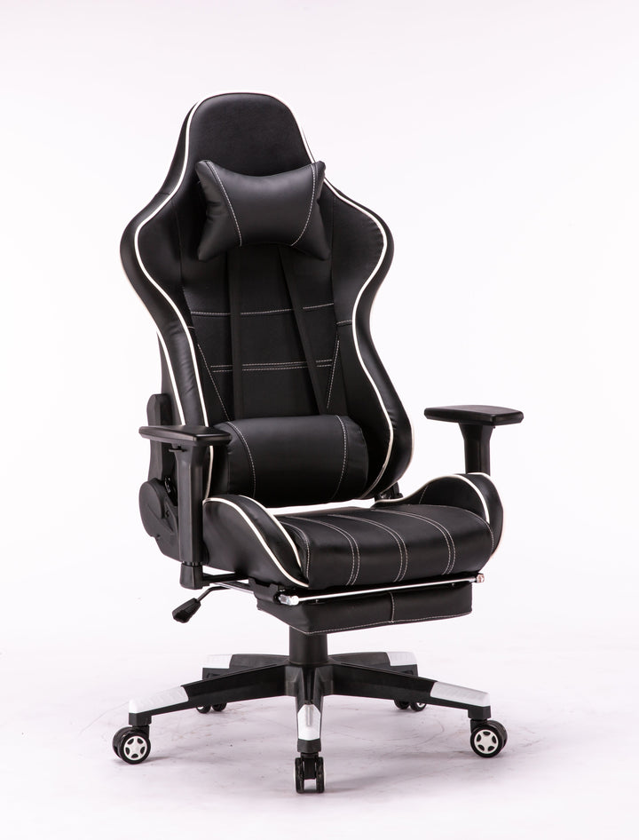 Gaming Chair White with Footrest - 742