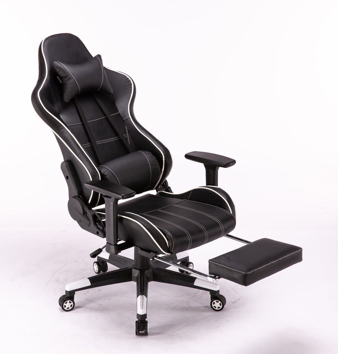 Gaming Chair White with Footrest - 742